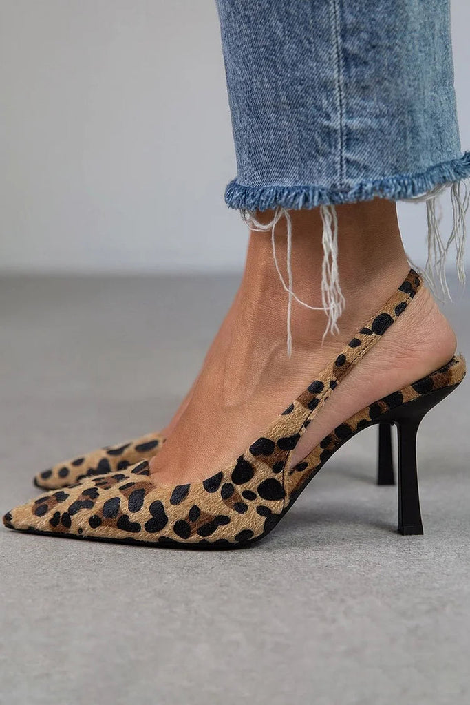 Valloro™ | Maria – Escarpins slingback à imprimé léopard