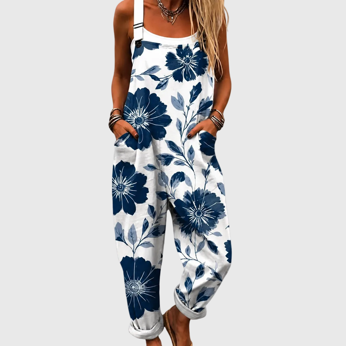 Salopette Florale Indigo