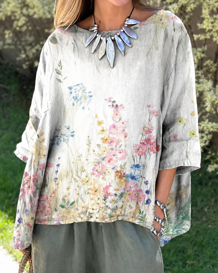 Chemisier Fleuri Prairie Multicolore
