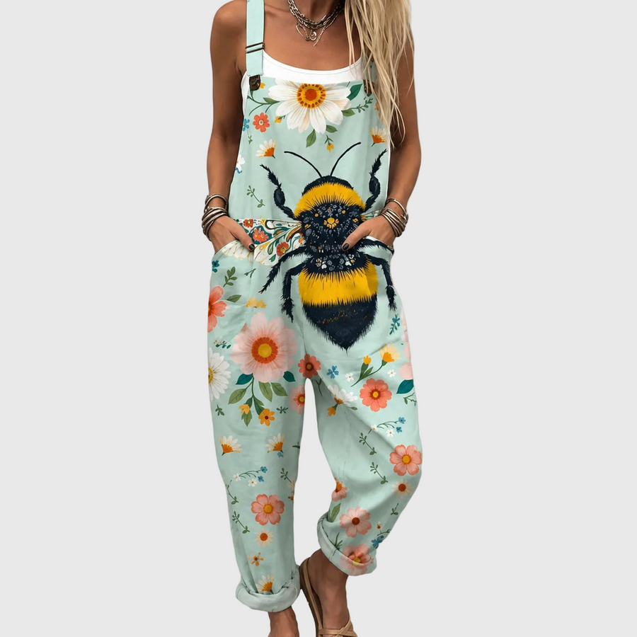 Salopette aux Fleurs et Abeille
