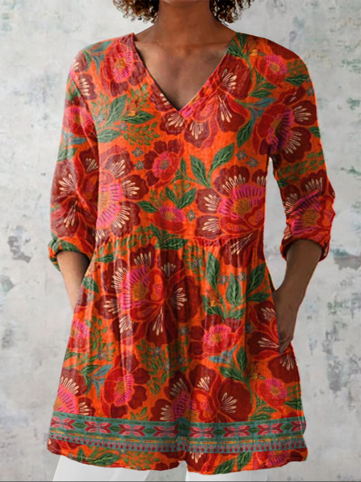 Odile | Chemisier Long Col V