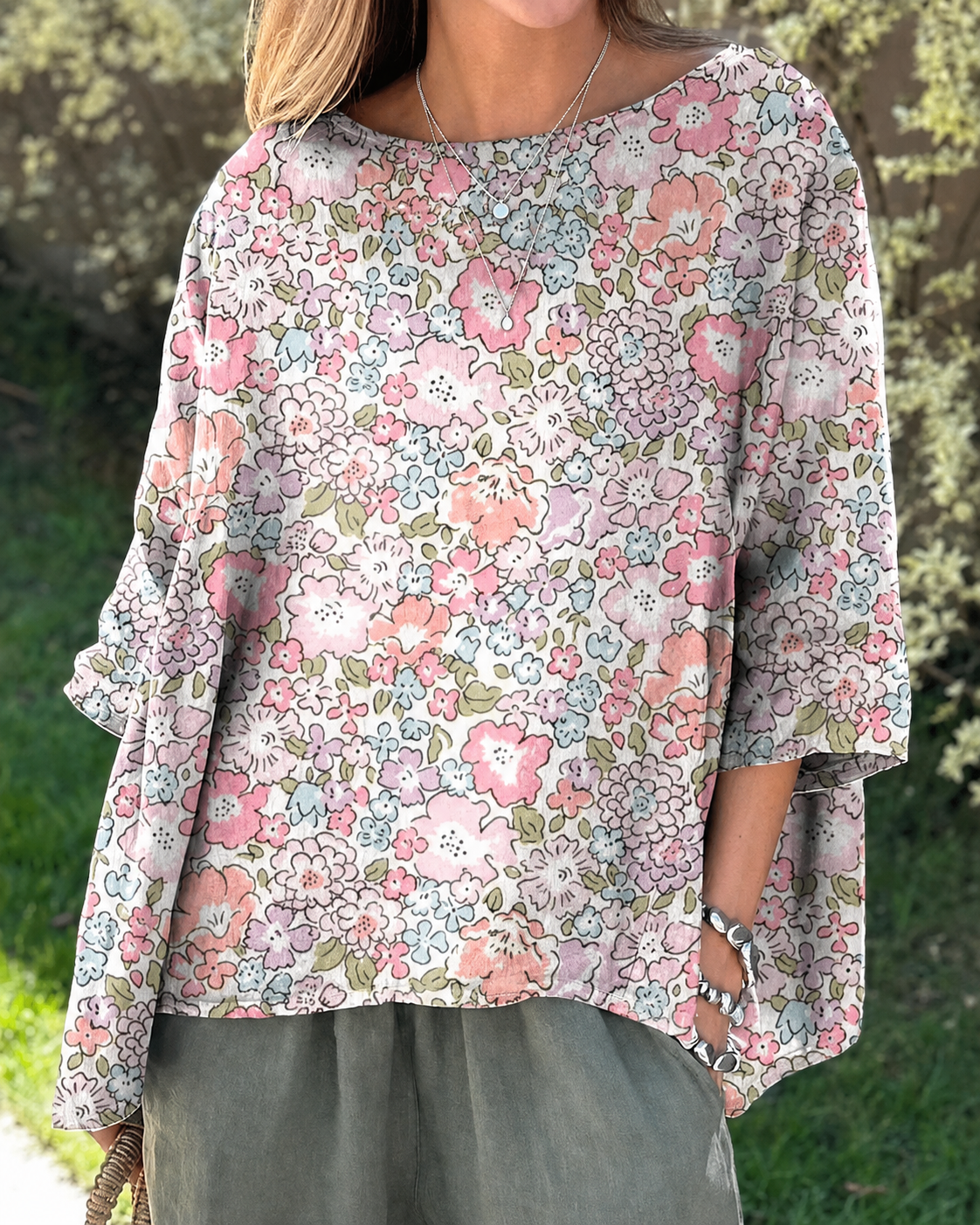 Chemisier Fleuri Pastel Multicolore