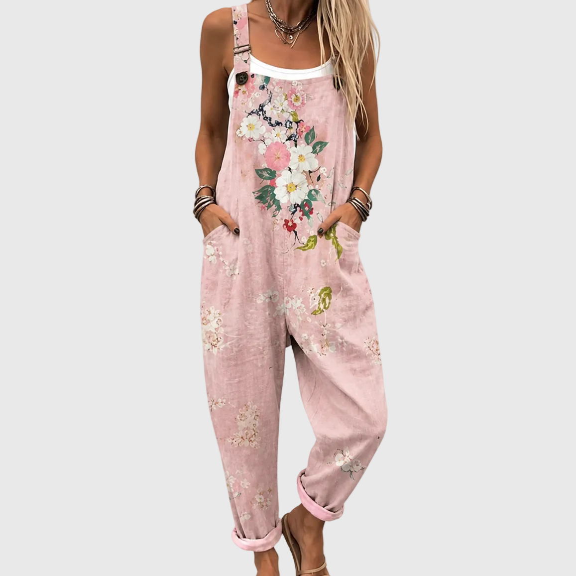 Salopette Rose Florale Douceur Confortable