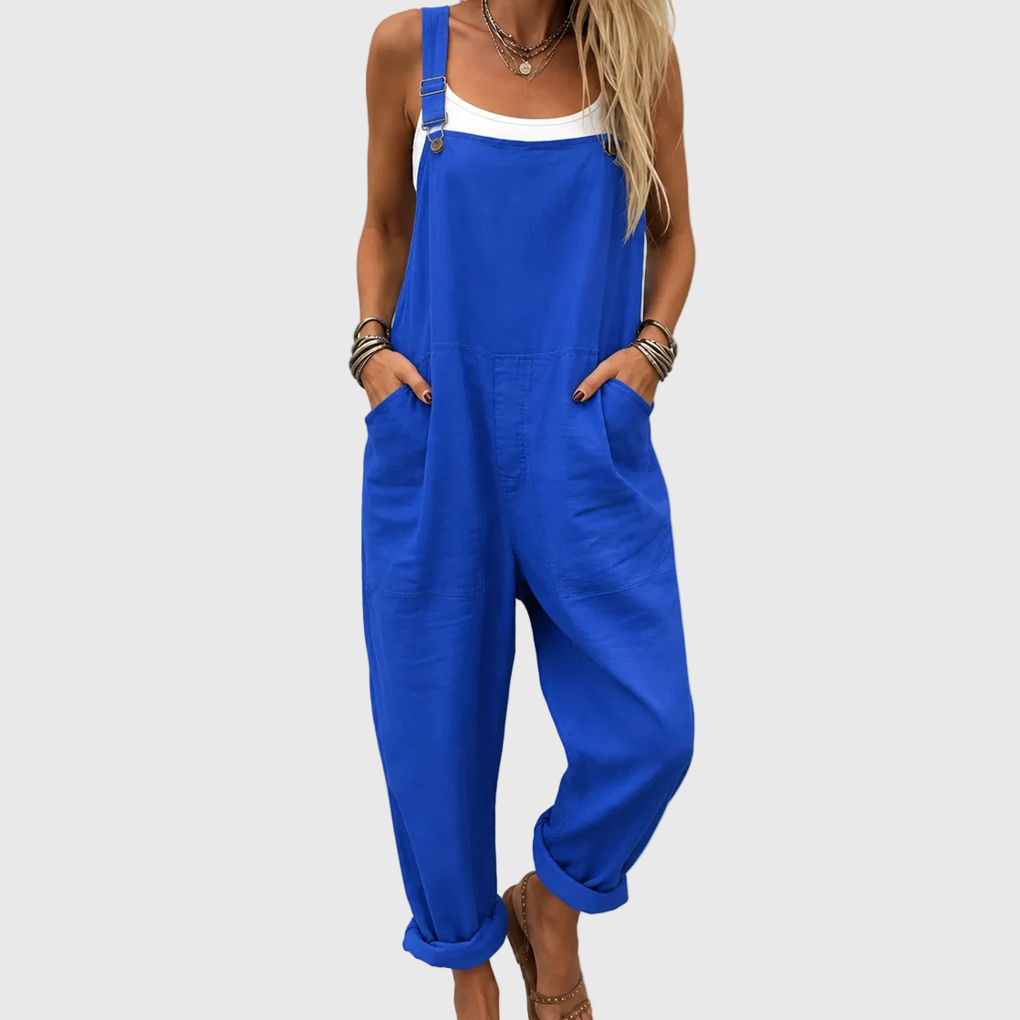 Combinaison Bleue Douce Style Décontracté
