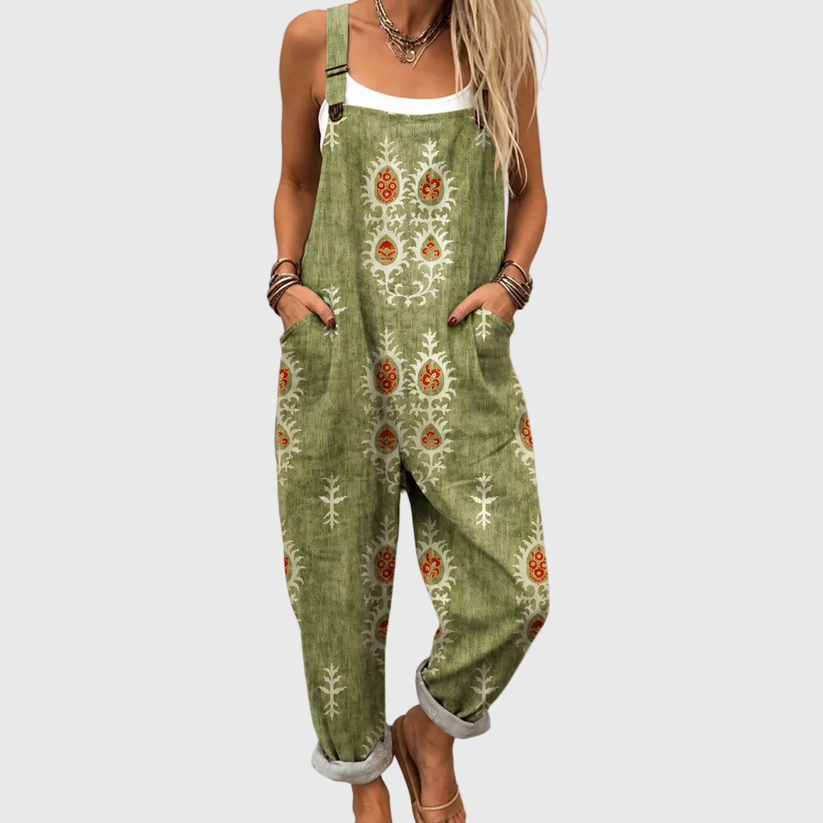 Salopette Vert Olive Folk