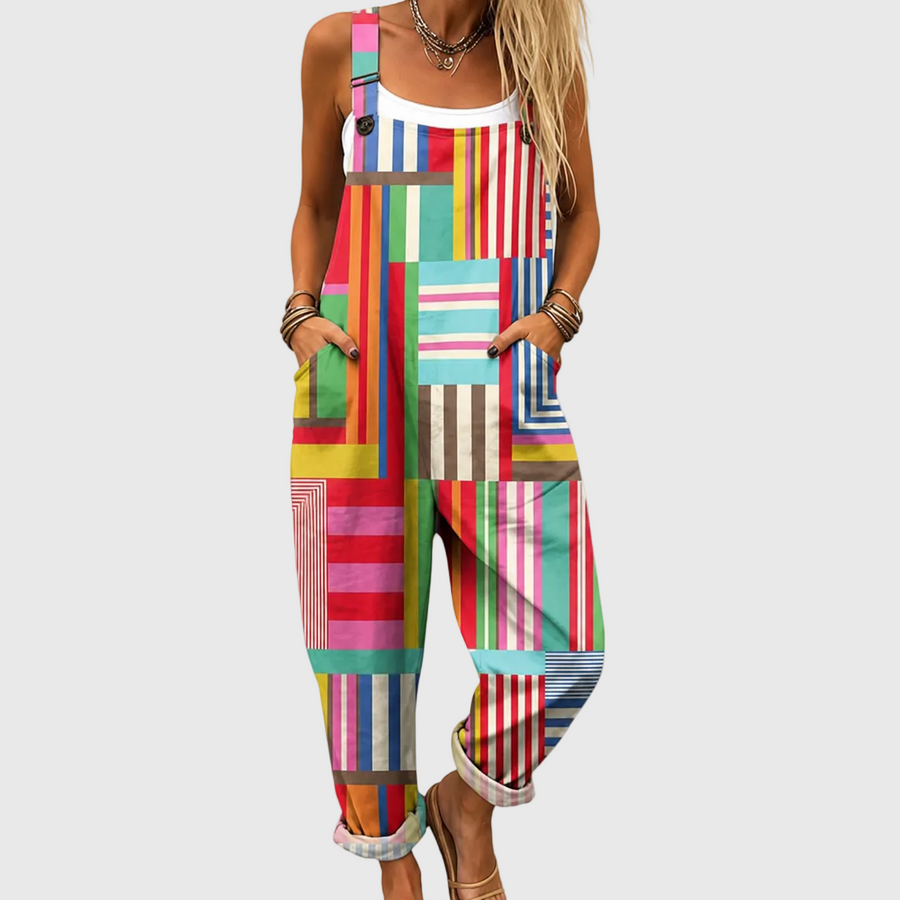Salopette Patchwork Colorée Confortable
