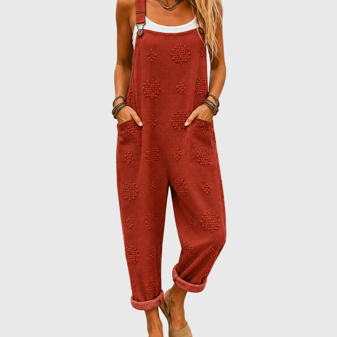 Salopette Confortable Rouge Brique