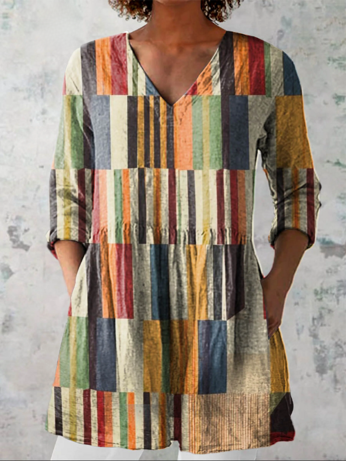 Aurelie | Chemisier Long Col V