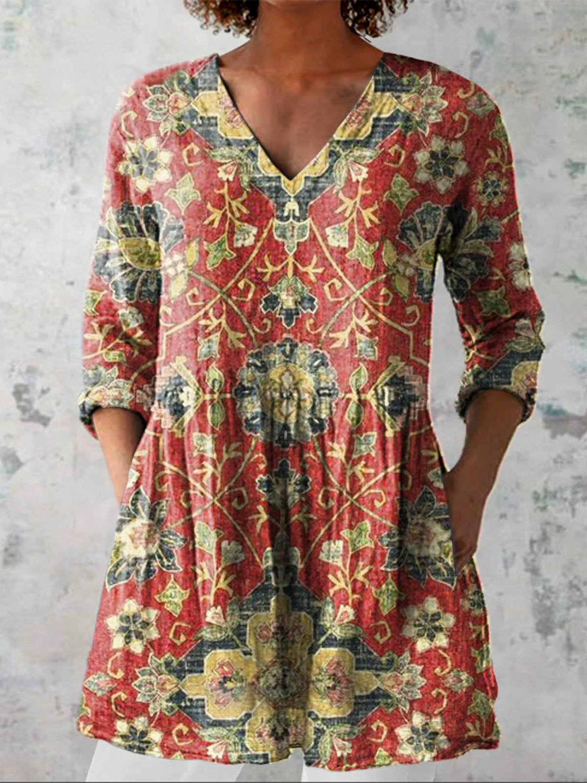 Constance | Chemisier Long Col V