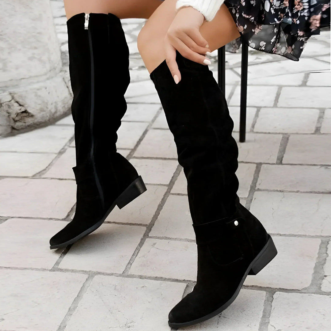 Valloro™ | Eliza – Bottes souples élégantes en aspect suède