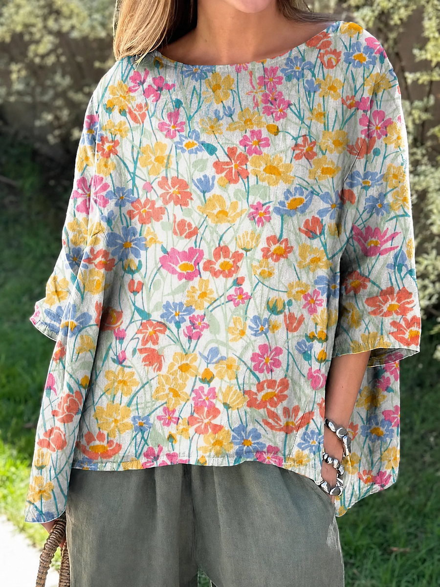 Chemisier Fleuri Tropical Multicolore
