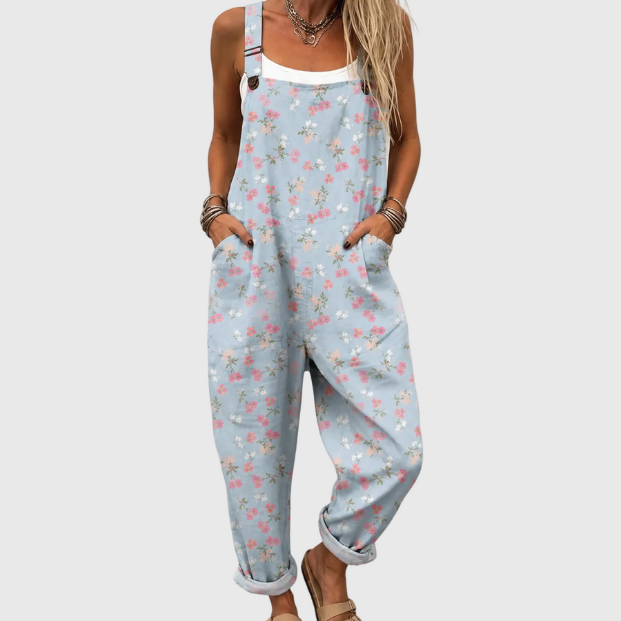 Combinaison Bleue Douce Imprimé Floral