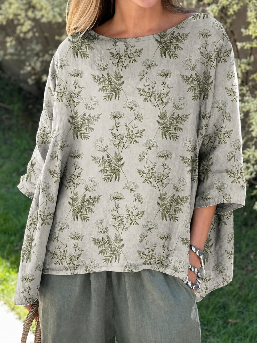 Chemisier Fleuri Dentelle Blanche Sauvage