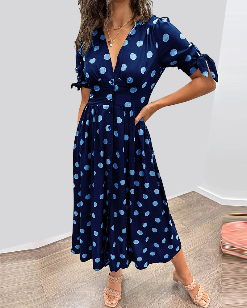 Monique™ | Élégante Robe à Pois