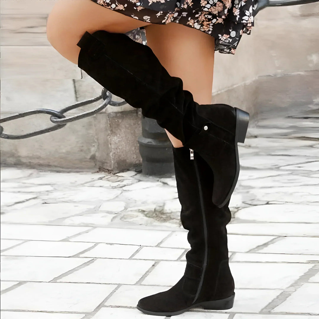 Valloro™ | Eliza – Bottes souples élégantes en aspect suède