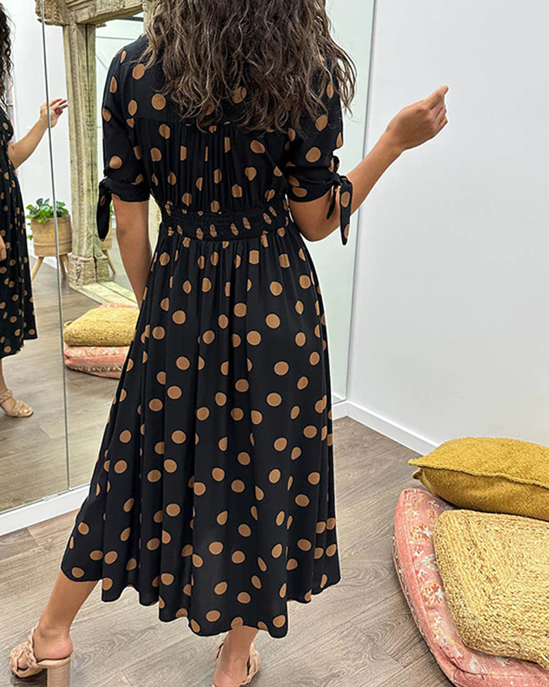 Monique™ | Élégante Robe à Pois