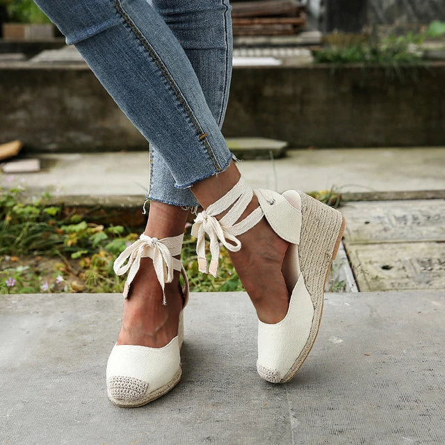 Valloro™ | Isabella – Espadrilles compensées romantiques