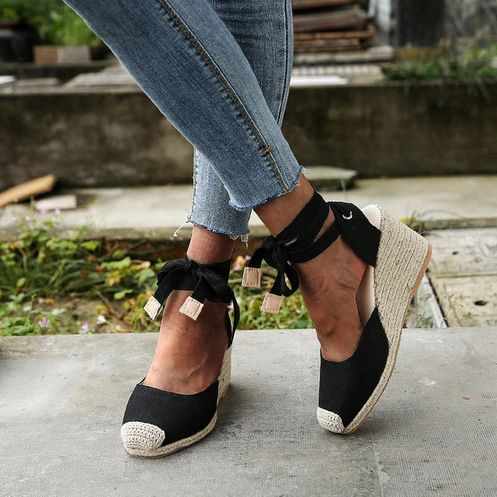 Valloro™ | Isabella – Espadrilles compensées romantiques