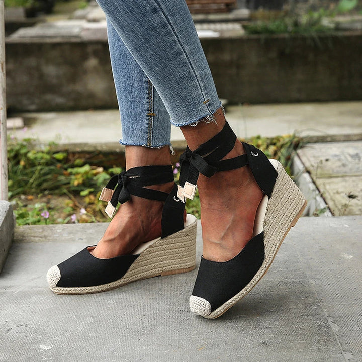 Valloro™ | Isabella – Espadrilles compensées romantiques
