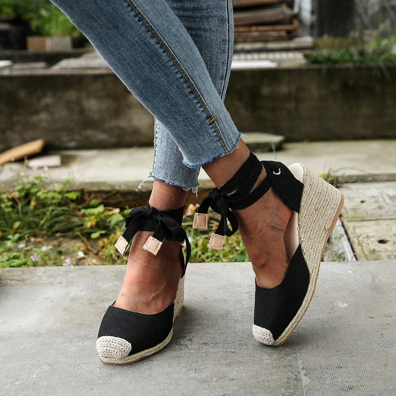 Valloro™ | Isabella – Espadrilles compensées romantiques