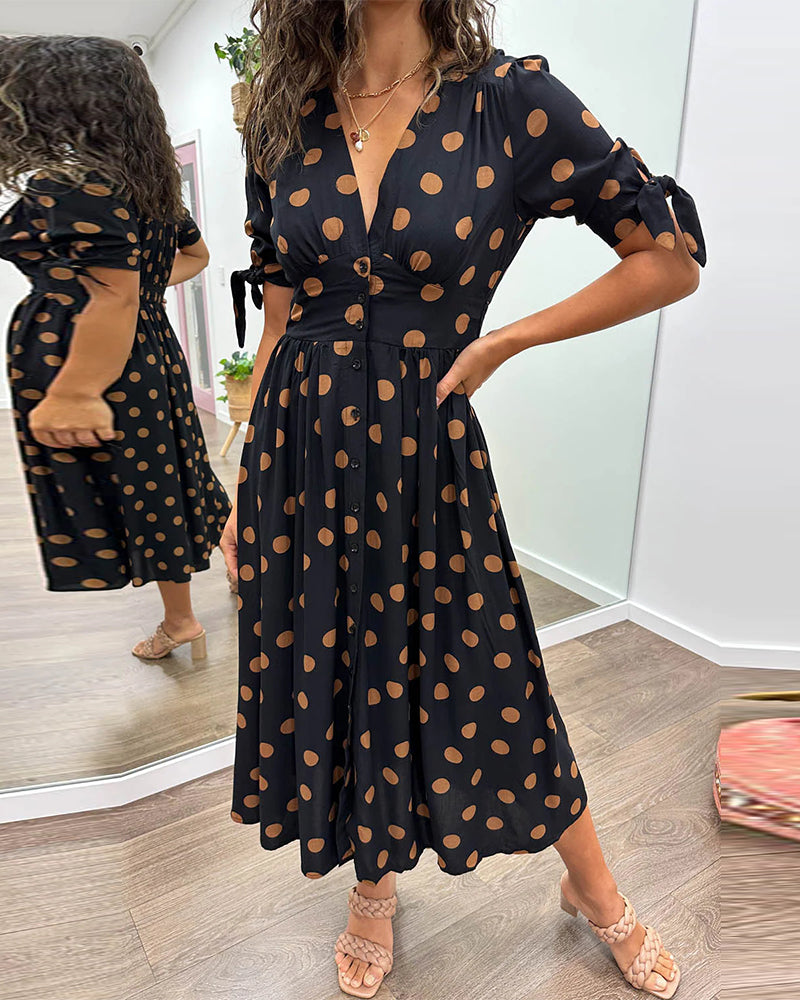 Monique™ | Élégante Robe à Pois